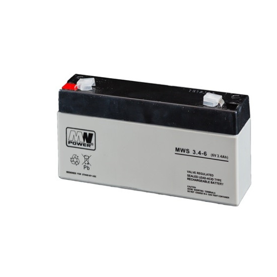 VRLA тягов акумулатор MWS 6V 3.4Ah MWS3.4-6