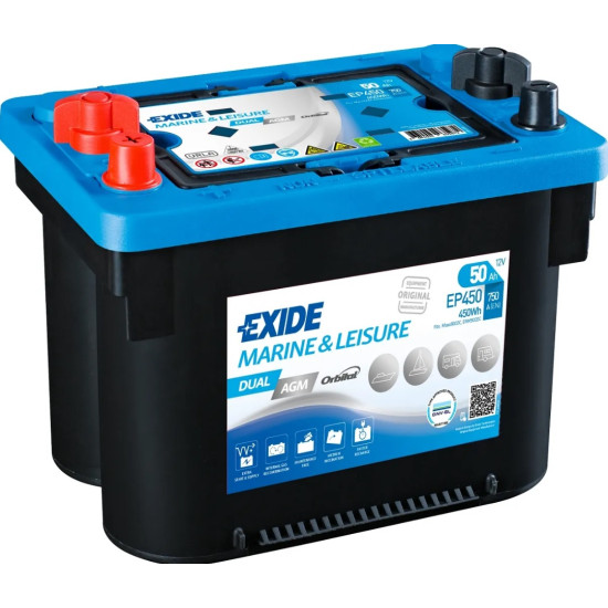 Акумулатор Exide Marine Dual AGM 12V 50Ah 750A EP450