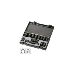 КОМПЛЕКТ ОТ 13 ЧАСТ. 1/2` ШЕСТОТЕН УДАРЕН БИТ. + JBM АДАПТЕР