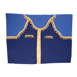 КОМПЛЕКТ ЗАВЕСИ ЗА КАБИНАТА НА КАМИОН. УНИВЕРСАЛНИ. КАДИФЕНИ. СИЊО-ЗЛАТИСТИ