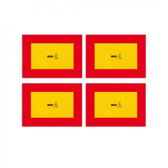 КОМПЛЕКТ ОТ 4 СВЕТЛООТРАЖАТЕЛИ ЖЪЛТИ/ЧЕРВЕНИ 282X196 ММ АЛУМИНИЕВИ HICO