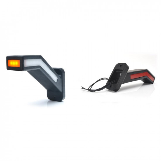 LED СТРАНИЧЕН ГАЗИТЕН ПРОЖЕКТОР С РАМО 1165P W168.1, 12V-24V, БЯЛ / ЧЕРВЕН / ОРАНЖЕВ, ДЯСНА ПОЗИЦИЯ