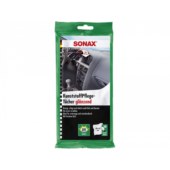 Кърпи за почистване на пластмаса SONAX PLASTIC CARE WIPES 10бр.
