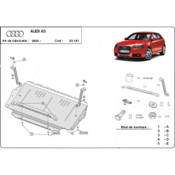 Метална кора под двигател и скоростна кутия AUDI A3 (8P1) от 2003 до 2008